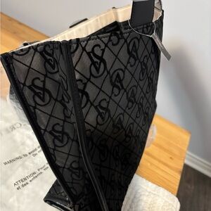 Black and Gray Monogram Tote Bag